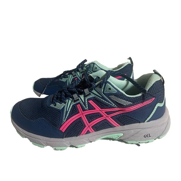 ASICS WOMENS GEL-VENTURE 8 TRAIL RUNNING SHOES MAKO BLUE PINK GLO SIZE 10 - Picture 4 of 13